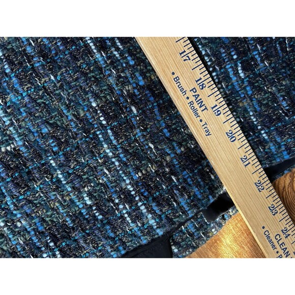 J Jill Women’s 12 Tweed Pencil Skirt Blue Green Bouclé Textured Classic Work - Picture 7 of 7